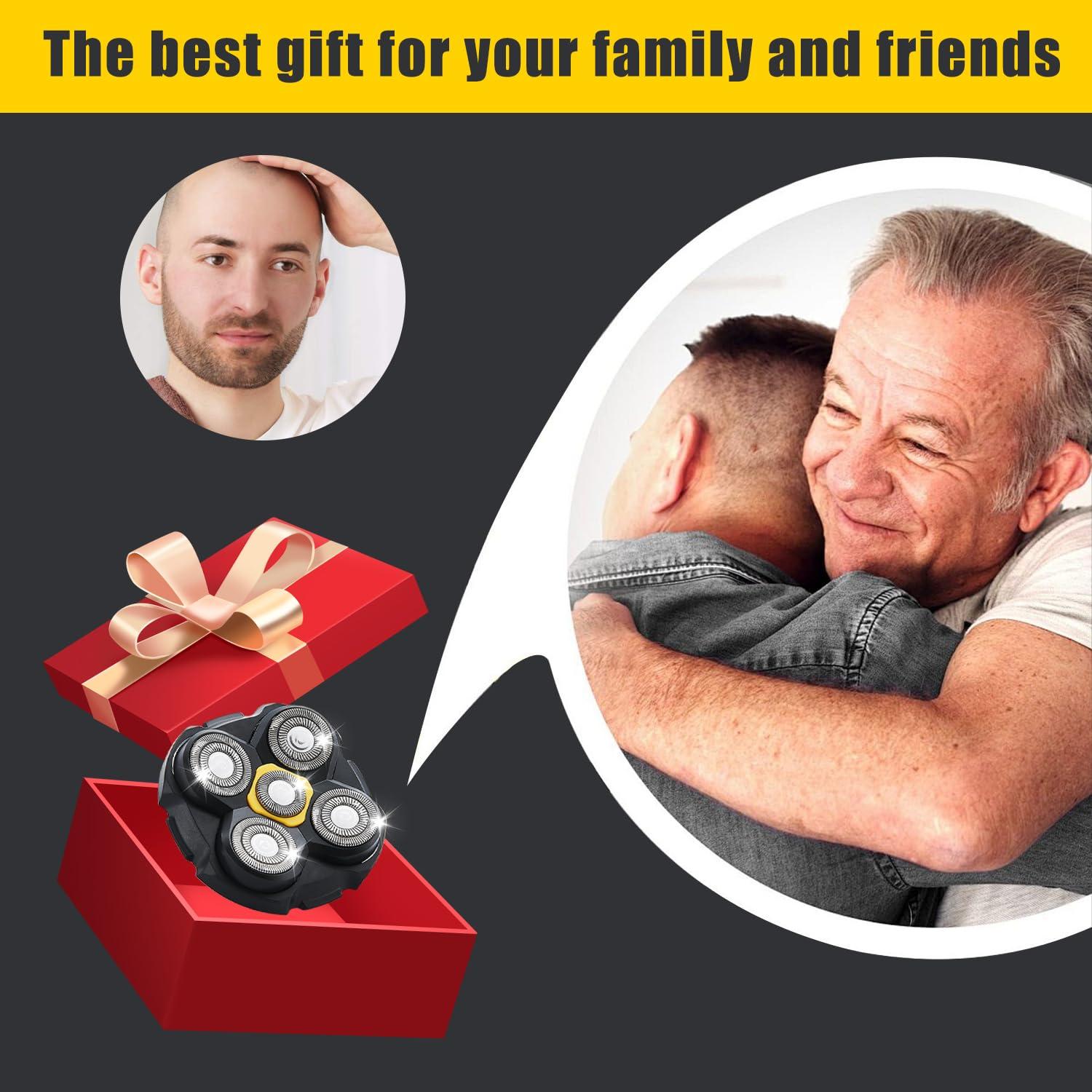 TGSBHIO Shaver Replacement Heads Compatible with Microtouch Titanium Head Shaver, for Bald Men 4 Pack