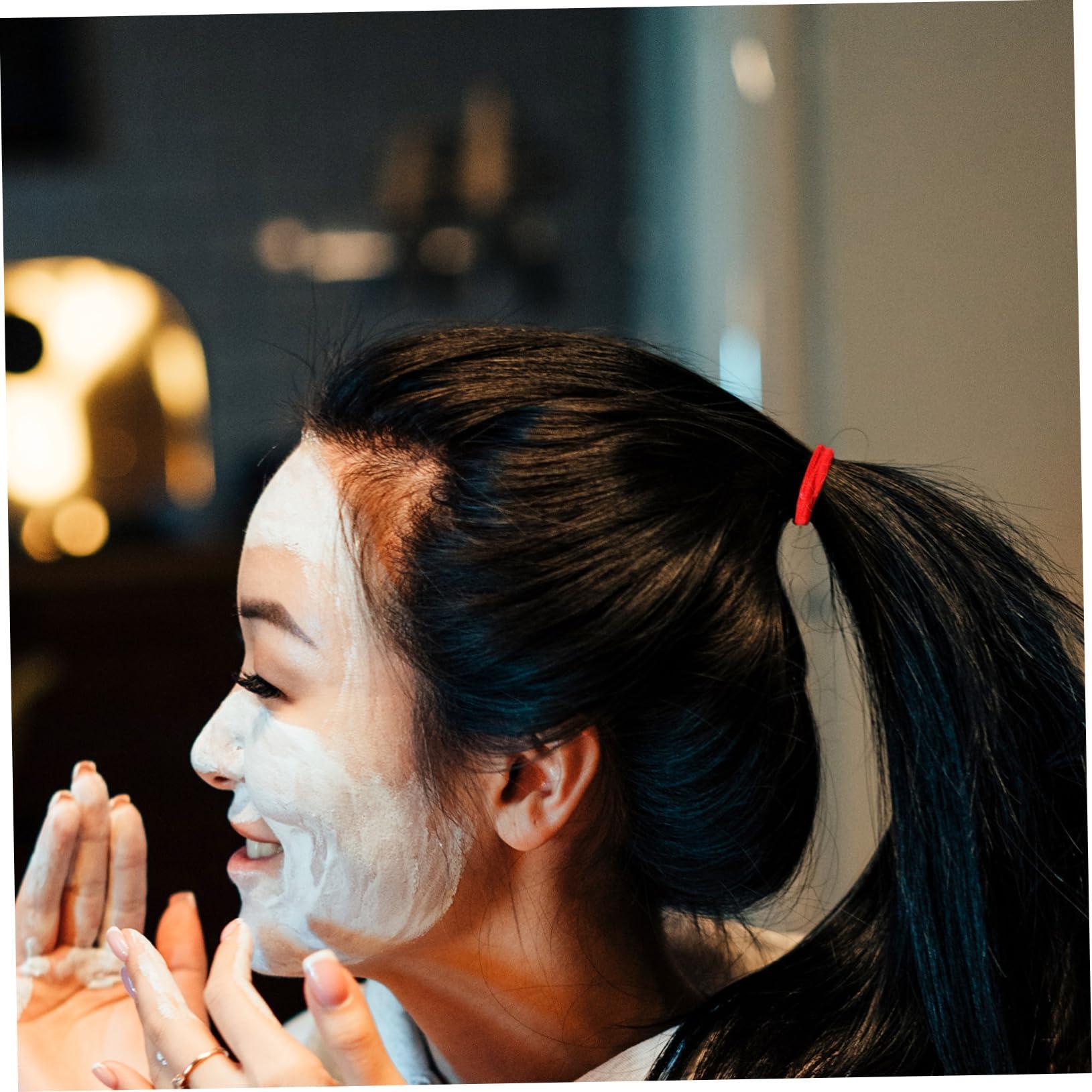 BELLIFFY BELLIFFY 100pcs Thin Hair Band Hair Bands Red Ponytail Holders Soft Ponytail Holders Bulk Hair Ties Mini Hair Ties Soft Elastic Bands Elastic Hair Rope Hair Coils Red Hair Bobbles Nylon