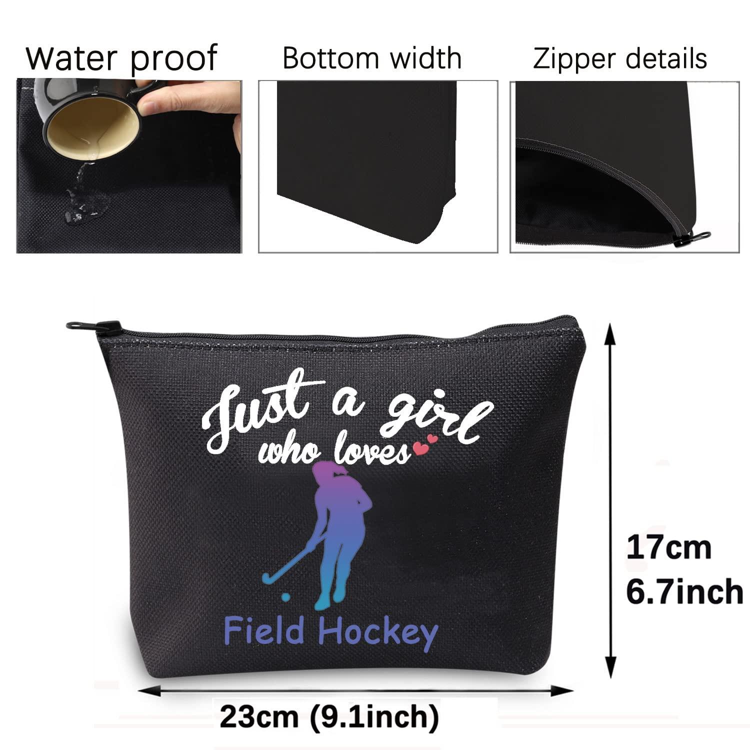 CMNIM CMNIM Field Hockey Gifts Field Hockey Player Gifts Field Hockey Makeup Bags Cosmetic Travel Bags Inspirational Gifts (Field Hockey Bag black)