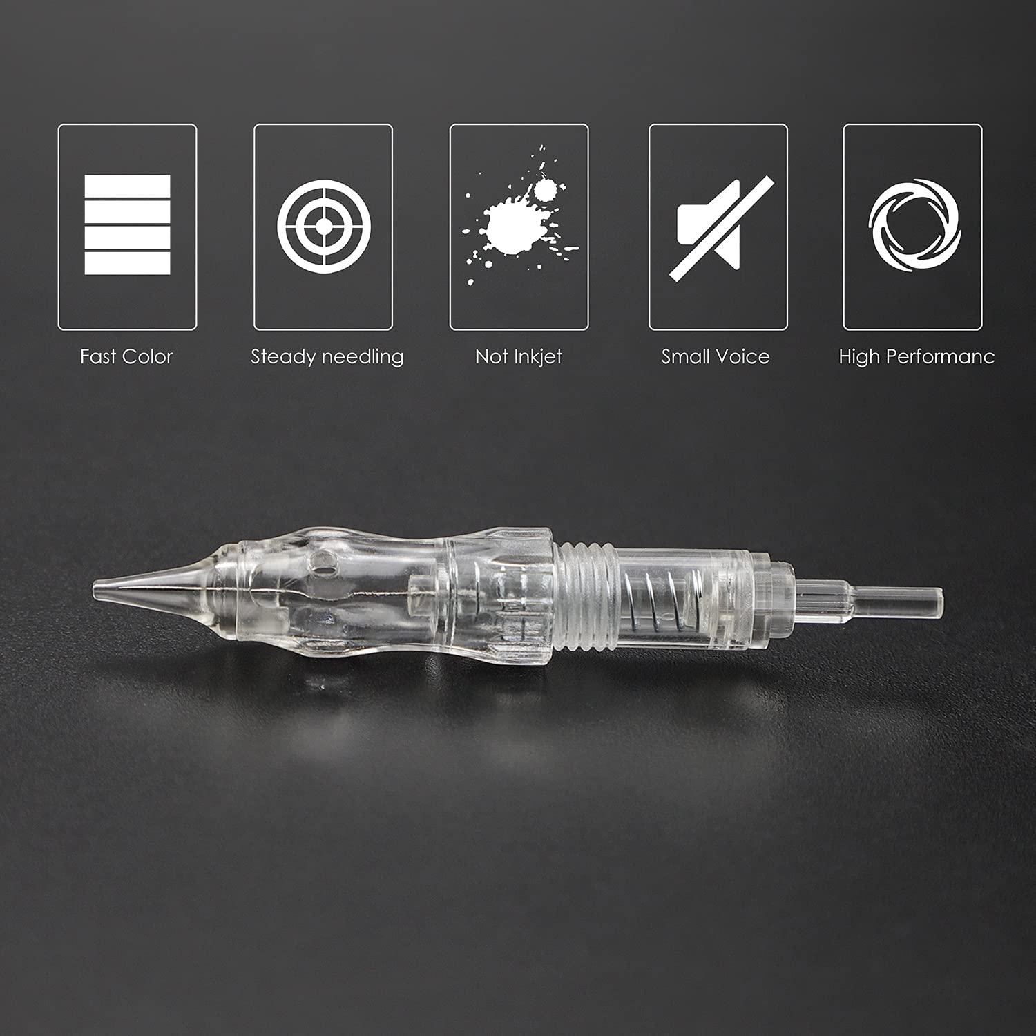 BIOMASER Cartridge Needles – BIOMASER 10PCS Sterilized Permanent Makeup Cartridge Needles Screw Thread Tattoo Needle for Permanent Makeup Machine Tattoo Pen for Eyebrow Eyeliner Lip Contour(1R-0.2MM)