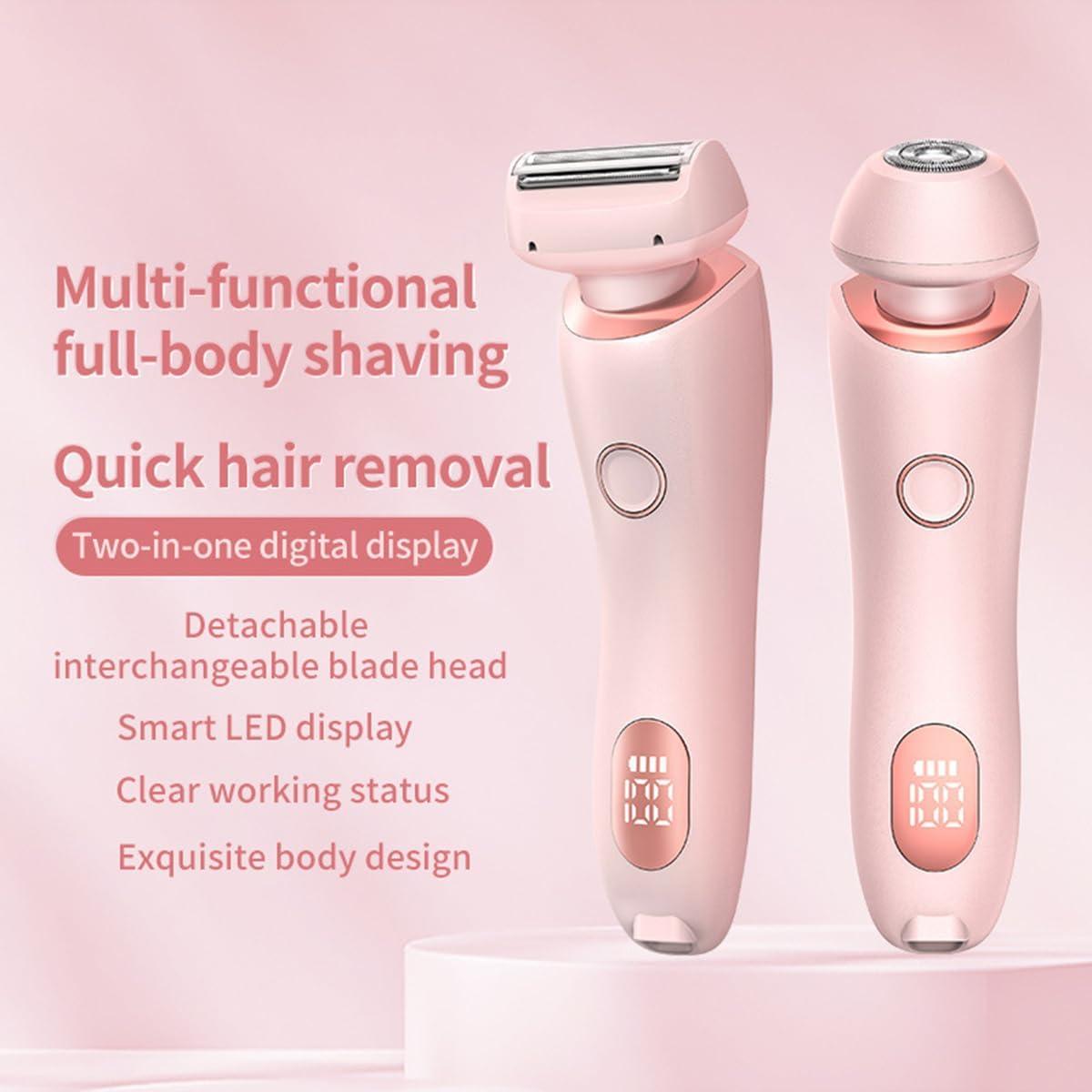 Buqfhj Smooth Shave Razor, Belarae Brazilian Shaver, Smoothshave Razor, Beauty Bloom Shaver Pro, Shaver for Women, 2 in 1 Electric Shaver Razors for Women (Pink)
