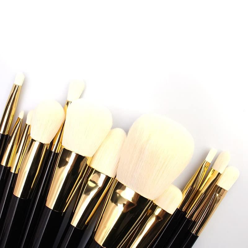 IBDRYKK Professional 12pcs Makeup Goat Hair Brush Set Make Up Brushes with Bag Make Up Brush Tools Kit