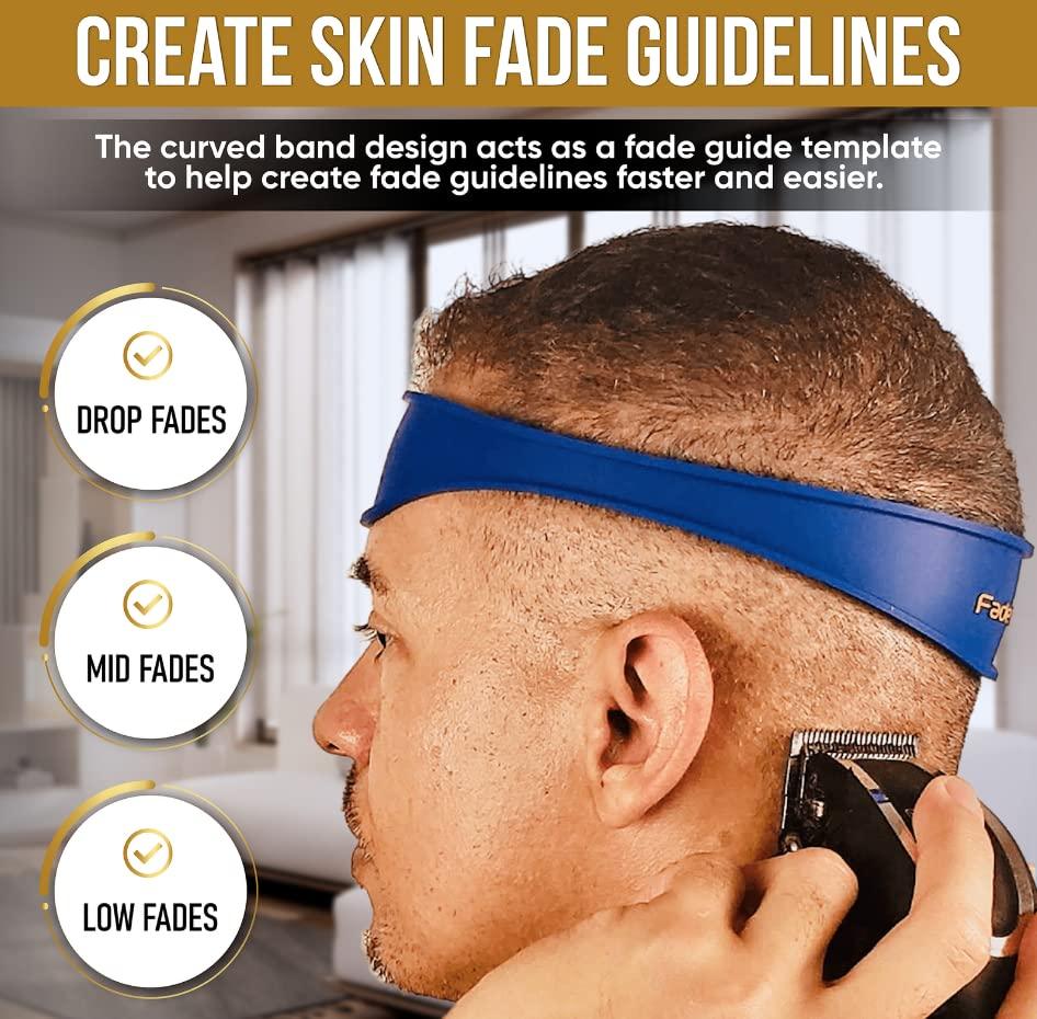 Fade Guide Fade Guide and Neckline Shaving Template | Curved Silicone Band | Great for Creating Skin Fade Guidelines for DIY Haircuts | Fade Haircut Guide for Hair Clippers