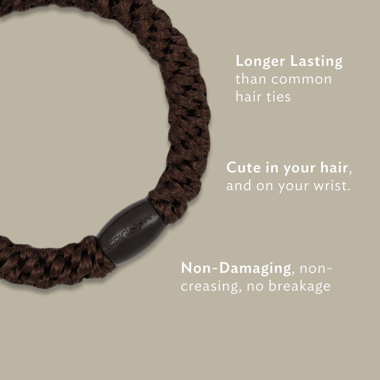 L. Erickson L. Erickson Grab & Go Pony Tube - Pixie Purple and Beige Mix - 15 Pack Ponytail Holder Hair Ties