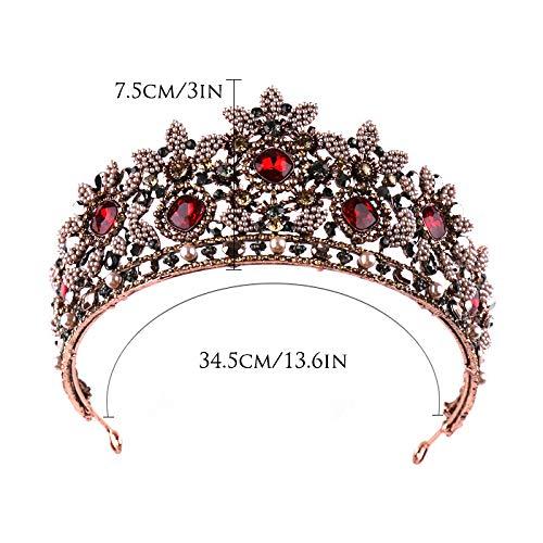 Fdesigner Fdesigner Baroque Bride Crown and Tiaras Flower Rhinestone Wedding Hair Accessories Decorative Prom Hair Jewelry Headpieces Crown for Women and Girls