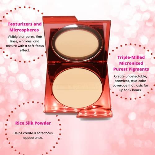 One size One size One Size Patrick Starrr Turn Up The Base Powder Foundation - Medium 3 (R) - Medium, Rosy Undertones - Face Pressed Powder Makeup Foundation Medium-to-Full Coverage, Soft Matte Finish