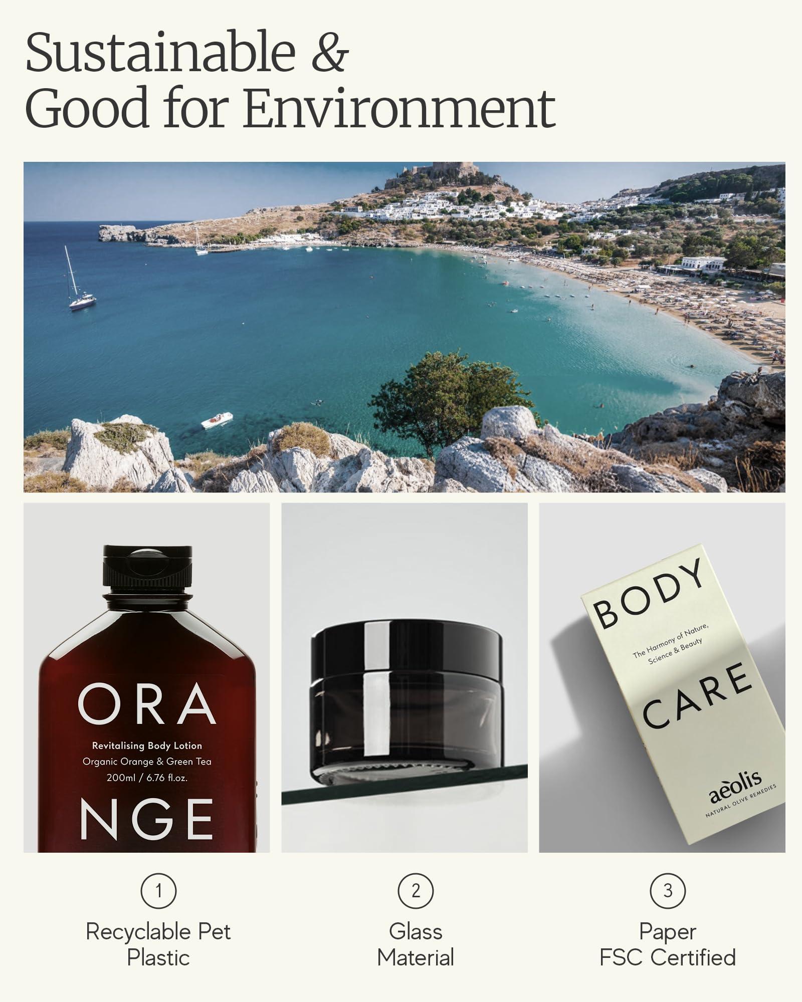 AELIS Aeolis Body Lotion - Hydrates and Nourishes the Hands, Face and Body - Absorbs Quickly - Uses Royal Jelly & Organic Orange + Olive Oil - Ultimate Care - 6.76 Fl Oz