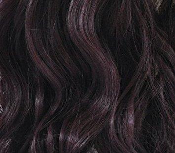Elegant Hair 22" Ladies 3/4 WIG Half Fall Clip In Hair Extension WAVY Dark Plum #99J/1
