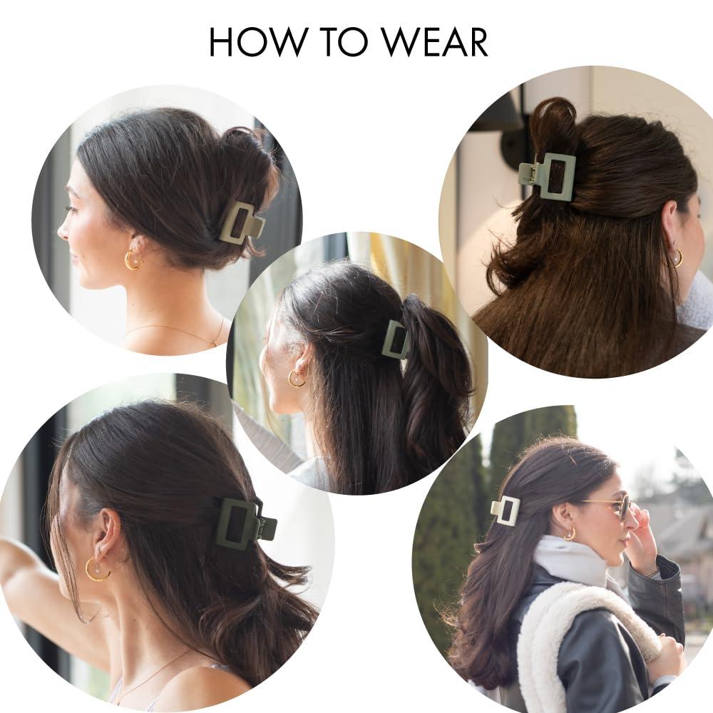 FRAMAR FRAMAR Medium Claw Clips Pack Medium Hair Clips For Women, Hair Claw Clips Medium, Cute Hair Clips Small, Small Clips For Hair, Small Claw Hair Clips For Thin Hair, Hair Claws, Green Hair Clips 4pc