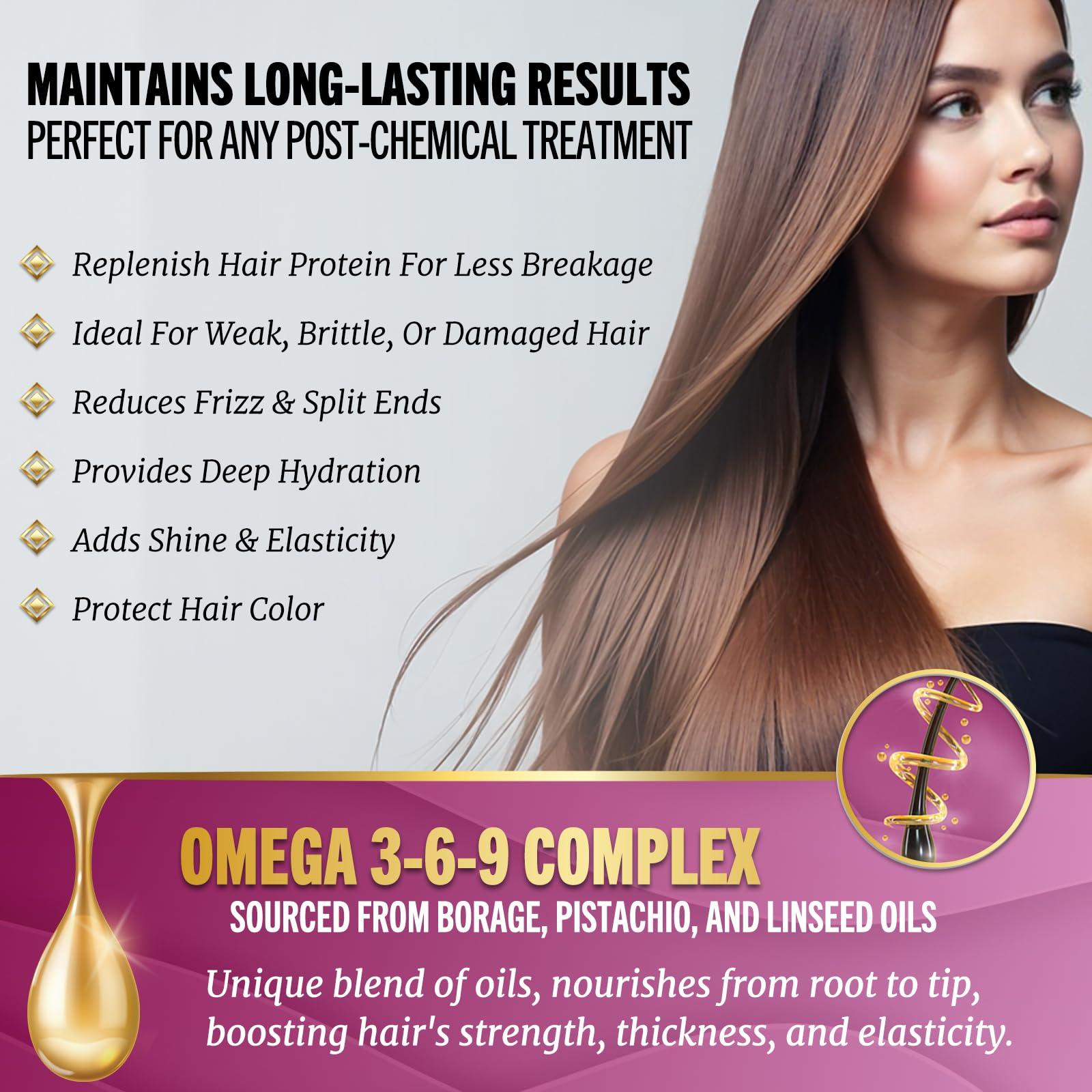 Jenoris Jenoris Keratin Shampoo for Women, Moisturizing Shampoo for Keratin Treated Hair, With Natural Omega Oils, Salon Professional, Paraben & SLS Free, Smoothing Shampoo for Dry & Damaged Hair, 16.9 Fl Oz