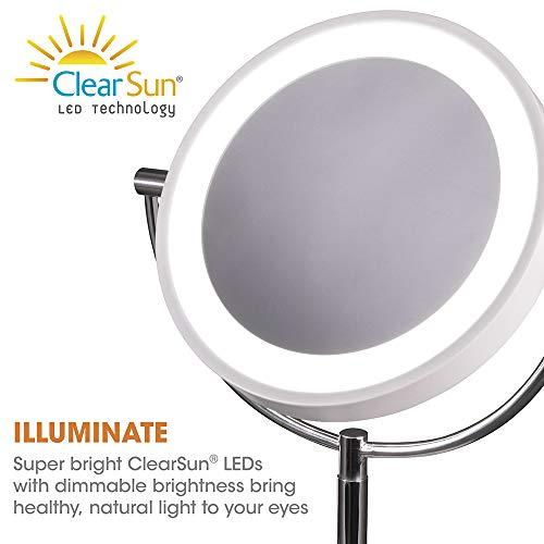 OttLite OttLite Wireless Charging LED Makeup Mirror - Illuminated Magnifying Light with USB Port