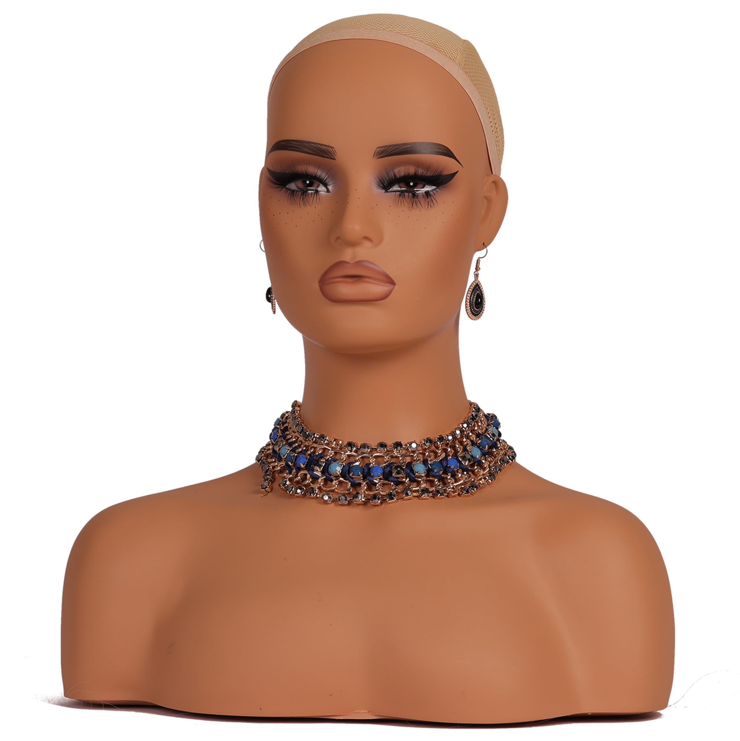 L7 MANNEQUIN L7 MANNEQUIN European American Femlae Model Head Display Props Mannequin Head with Shoulders Bust (DC TH MAZI)