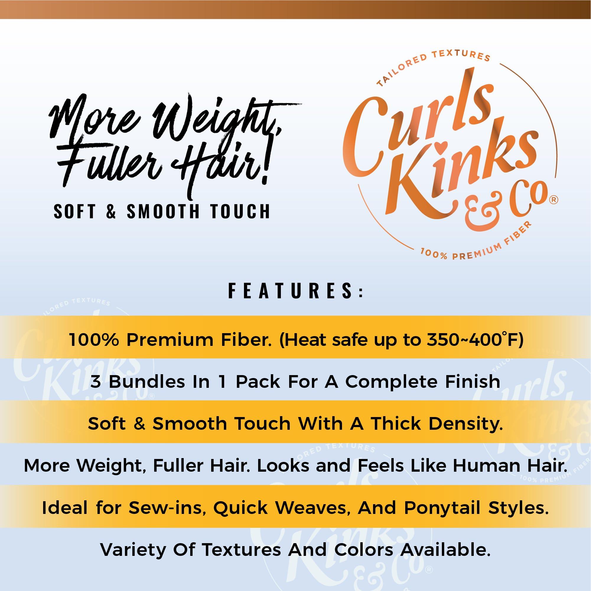 Sensationnel Sensationnel Curls kinksandco synthetic bundles - straight multibundle quick weave hair for natural 3c to 4c hair textures (14 16 18 inch, 4 MEDBROWN)