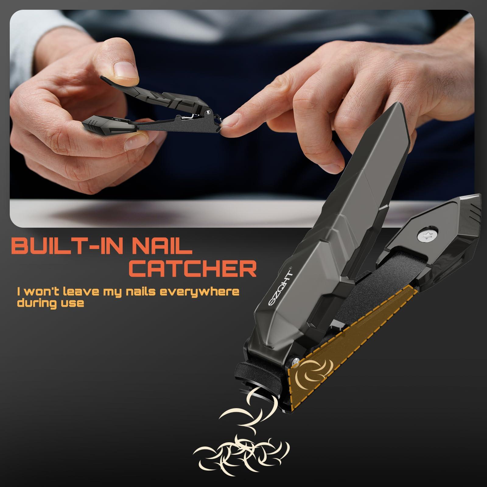 SZQHT Ultimate Mess-Free Nail Clippers with Catcher:&Ultra Wide Jaw Opening Nail Clippers Set Toenail Clippers for Thick Nails,Precise, Hygienic, and Durable Nail Care for Men and Women