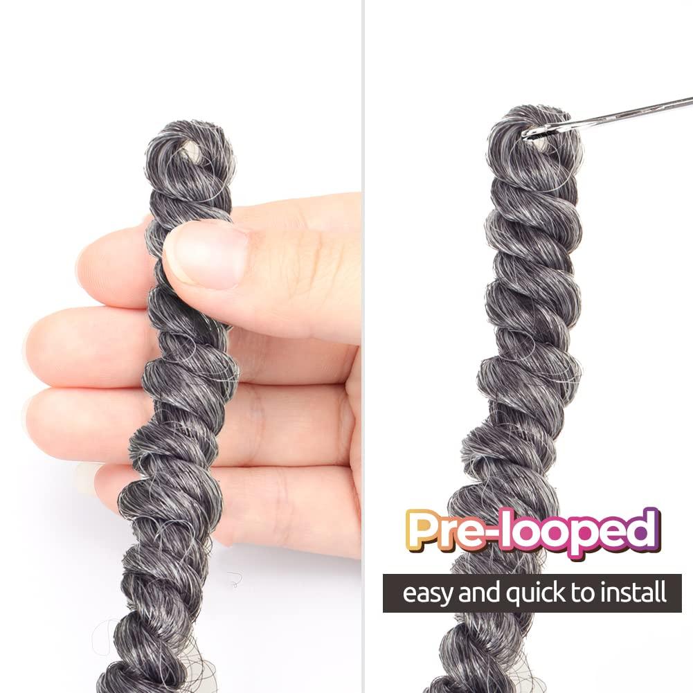 ToyoTress Toyotress Bob Spring Twist Hair - 6 inch 8 Packs Ombre Gray Pre-twisted Crochet Hair Spring Twists Crochet Braids, Synthetic Braiding Hair Extensions (6 Inch, T-Gray-8P)