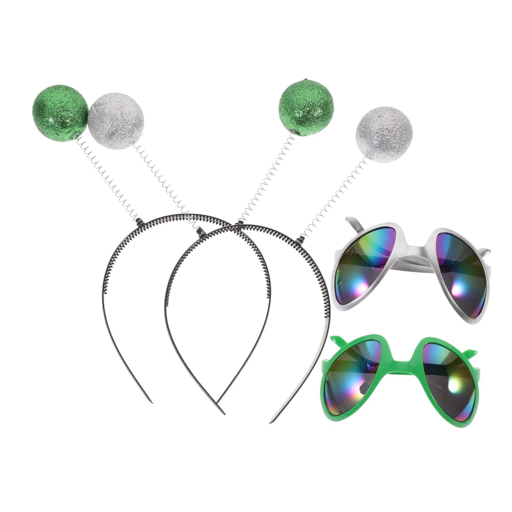 Abaodam Abaodam 3 Sets Alien Headband Hair Tie Hair Bands Glasses Makeup Hair Band Alien Eyewear Alien Prop Dreses Party Cosplay Headbands Party Supplies Alien Costume Plastic Apparel Miss Space