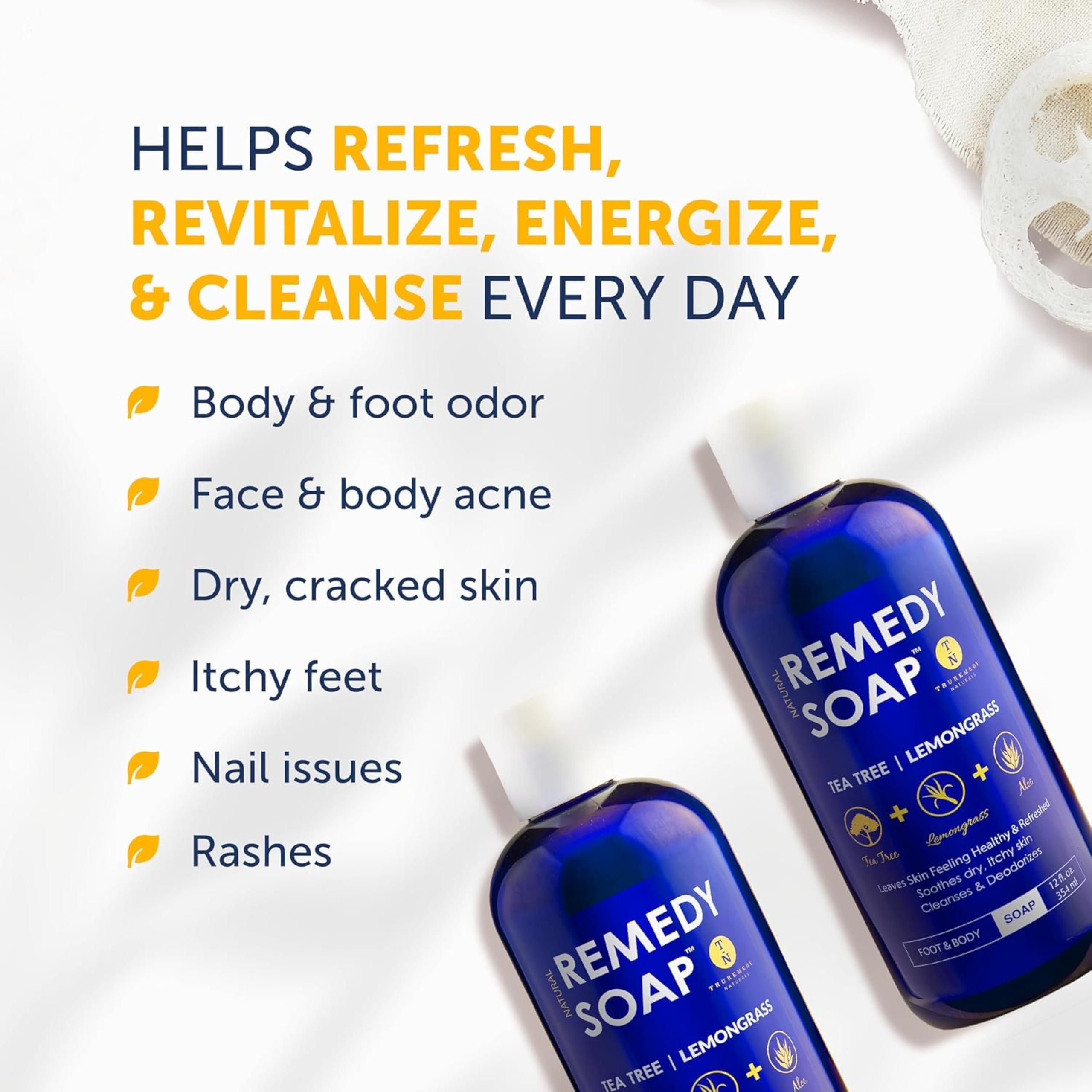 Truremedy Naturals Truremedy Naturals Tea Tree Oil and Lemongrass Body Wash - Body Wash and Helps Skin Irritations - Tea Tree and Lemongrass Soap Body Wash (1 pk, 12 oz)