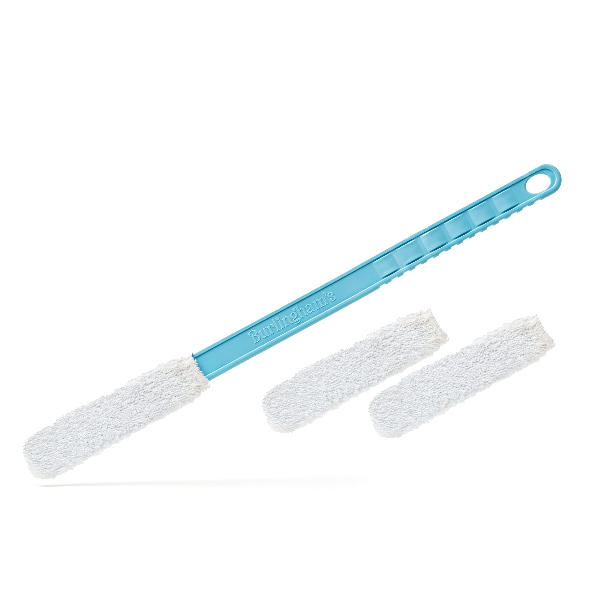 Burlingham\'s Long Reach Toe & Foot Towel Brush - 17\" Tool with 3 Towel Covers and 6 Pc. Set of Towel Covers Replacement