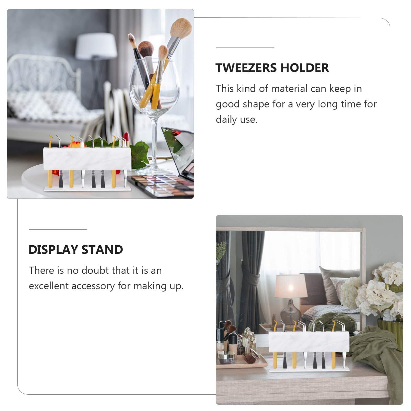 Beaupretty Beaupretty Eyelash Extension Supplies Eyelash Extension Supplies Holder, Display Stand Display Stand Storage Rack for Eyelash Extensions Tools (8 Holes, Marble) Lash Lash