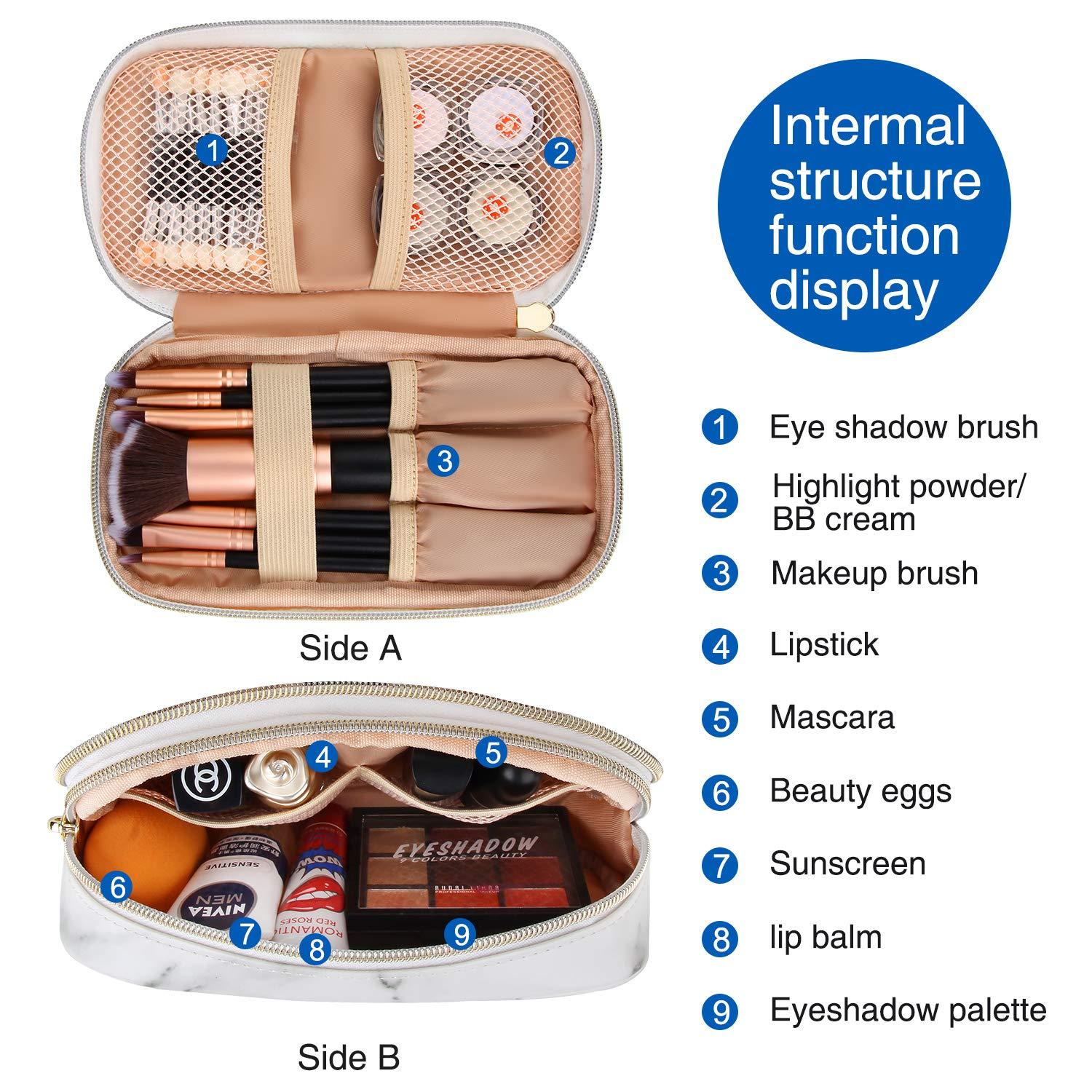 MONSTINA MONSTINA Makeup Bag for Women,Pouch Bag,Makeup Brush Bags Travel Kit Organizer Cosmetic Bag (cwhite)