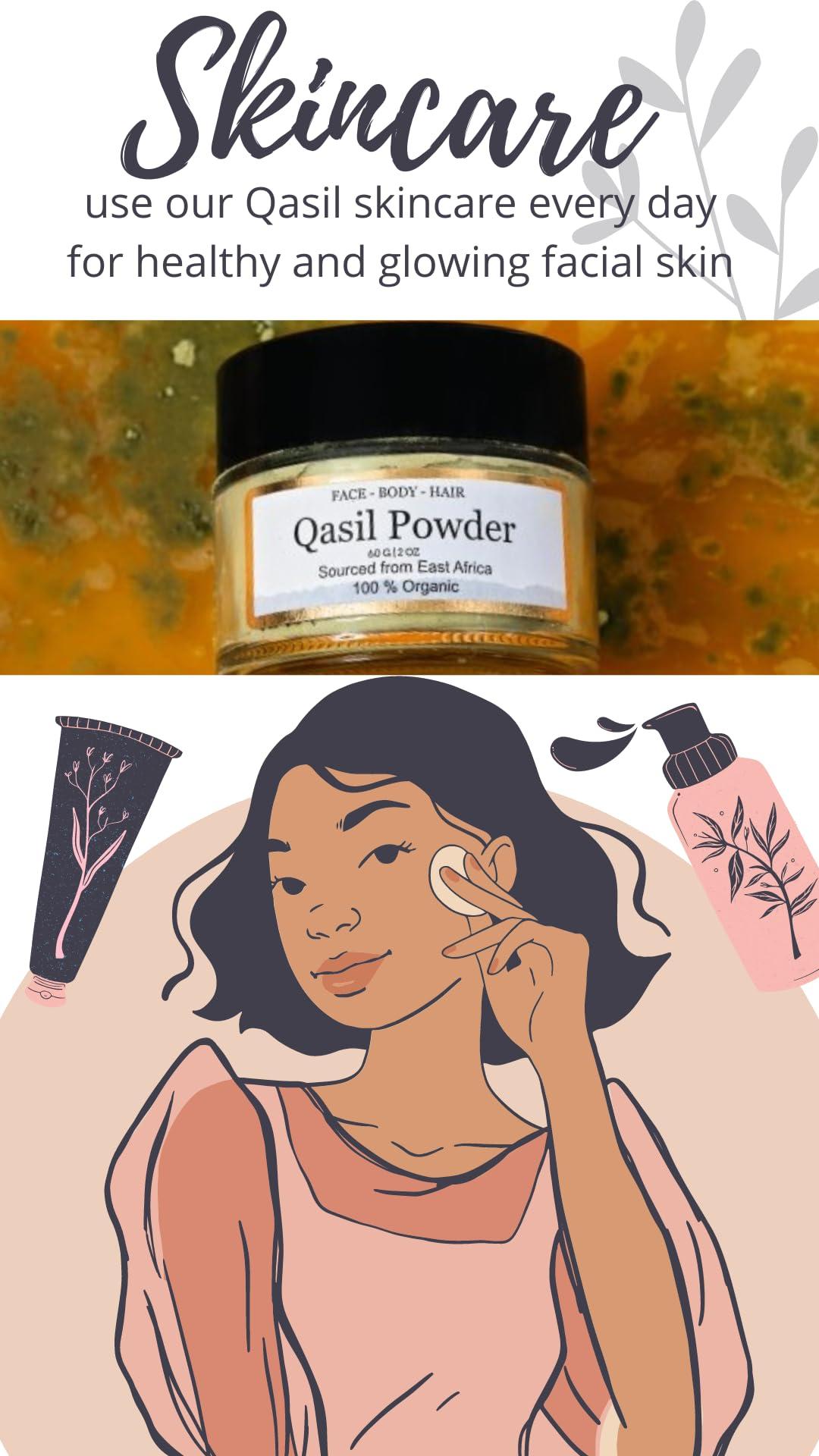 Siti Fashion House Qasil Powder, Ancient Remedy, Natural Cleanser, Deep cleansing Mask for Hair, Body and Face, Helps with Acne and pimples, Brightens the Skin