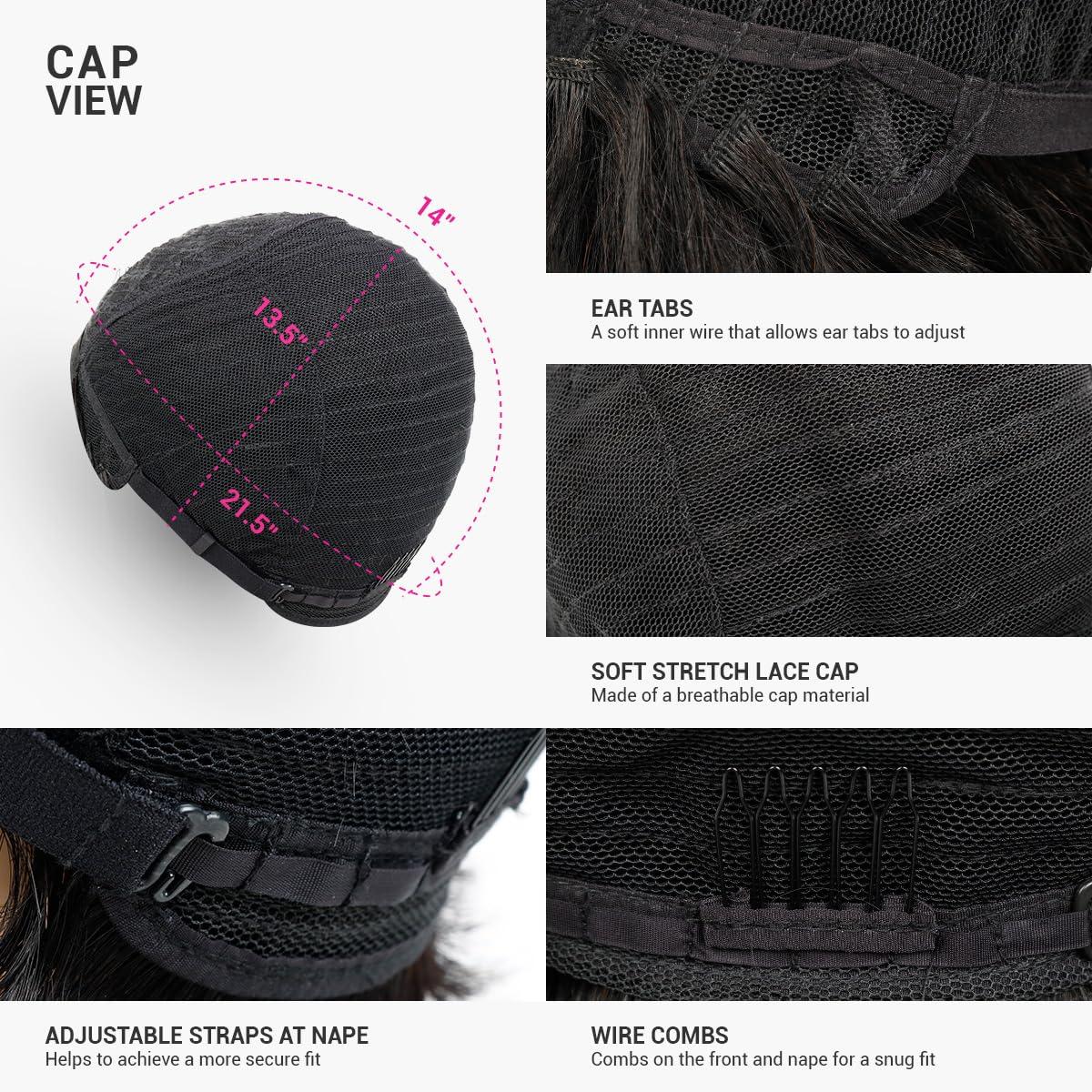 INSTANT FAB INSTANT FAB Medium Bob Wigs Human Hair with China Bangs for Black Women Straight Bob with Bangs Human Hair Non Lace Front Wigs  Spinel (12 inch (1Pack), OT1B/BURG (Ombre tipped offblack burgundy))