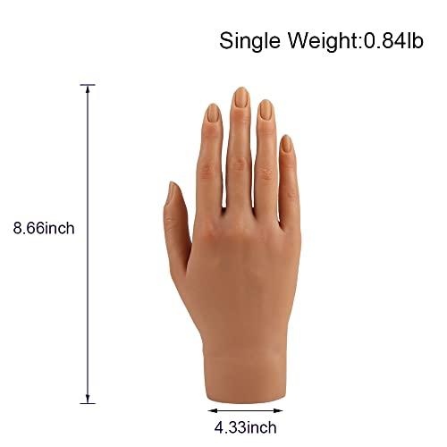 KnowU Silicone Practice Hand for Acrylic Nails,Fake Hands to Practice Fake Nails Mannequin Hand for Nails Practice and Nail Art