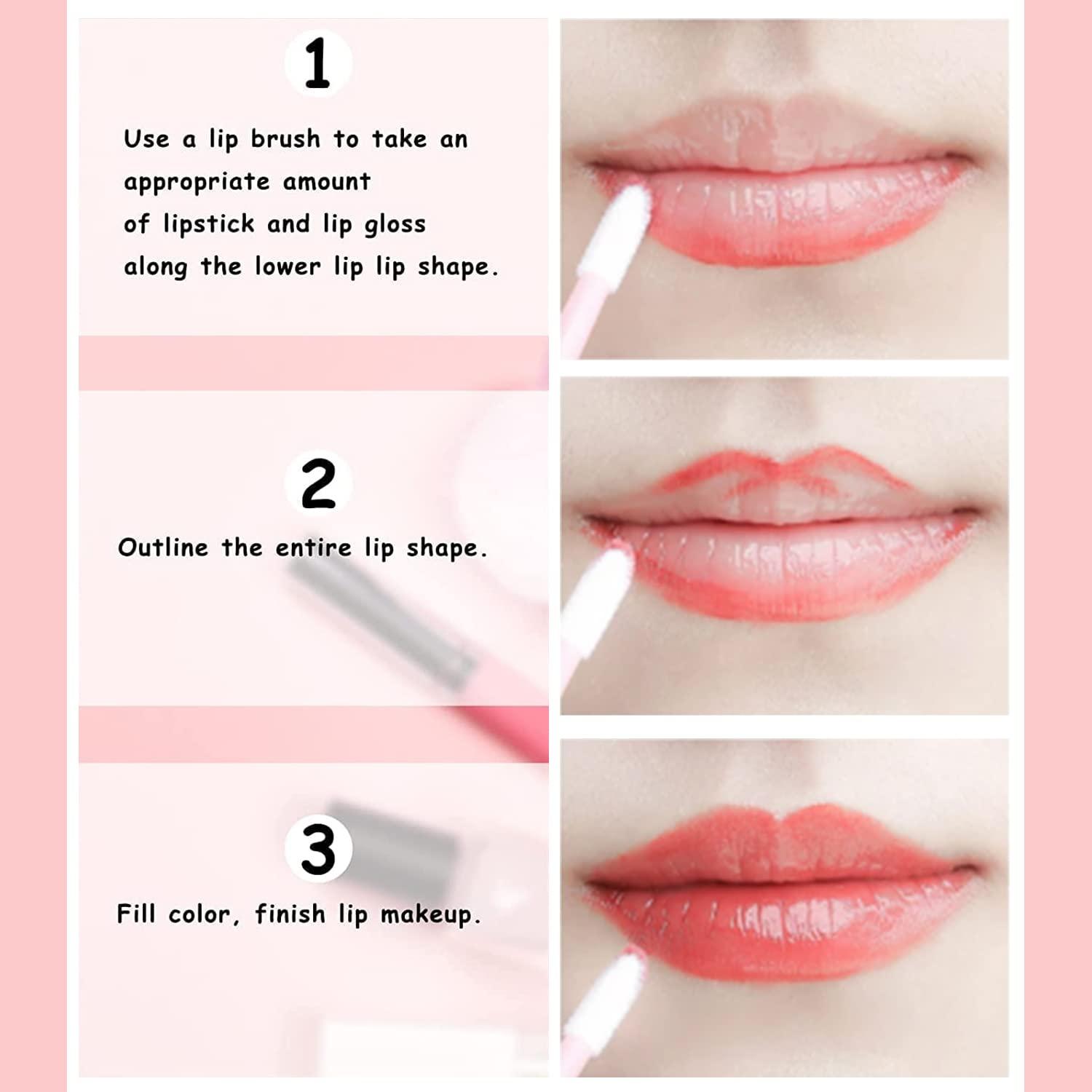 Hegebeck Hegebeck Disposable Lip Brushes Make Up Brush Lipstick Lip Gloss Wands with Soft Brush Head Applicator Tool Makeup Beauty Tool 50 Pcs