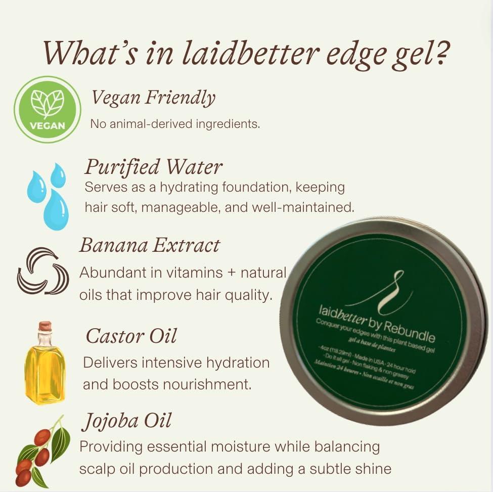 Rebundle Rebundle laidBetter Edge Gel | Made with Natural Ingredients | Long-Lasting Hold | Moisturizing & Flake-Free Formula