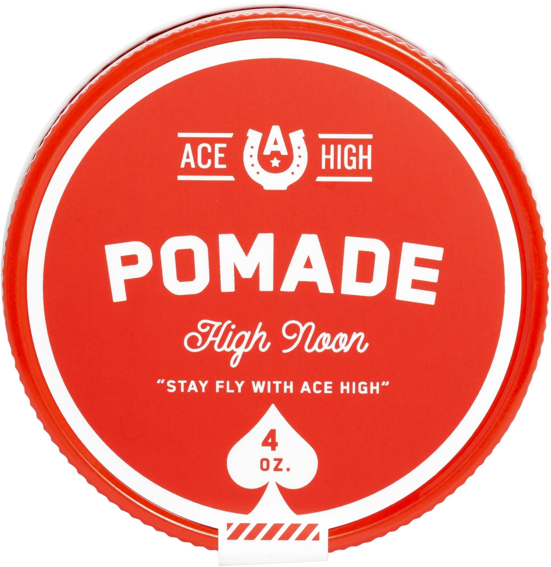 ace high ace high, High Noon Pomade 2-Pack, Barbershop Scent, Strong Hold, Natural Shine, Water Based, Hand Crafted, 4oz