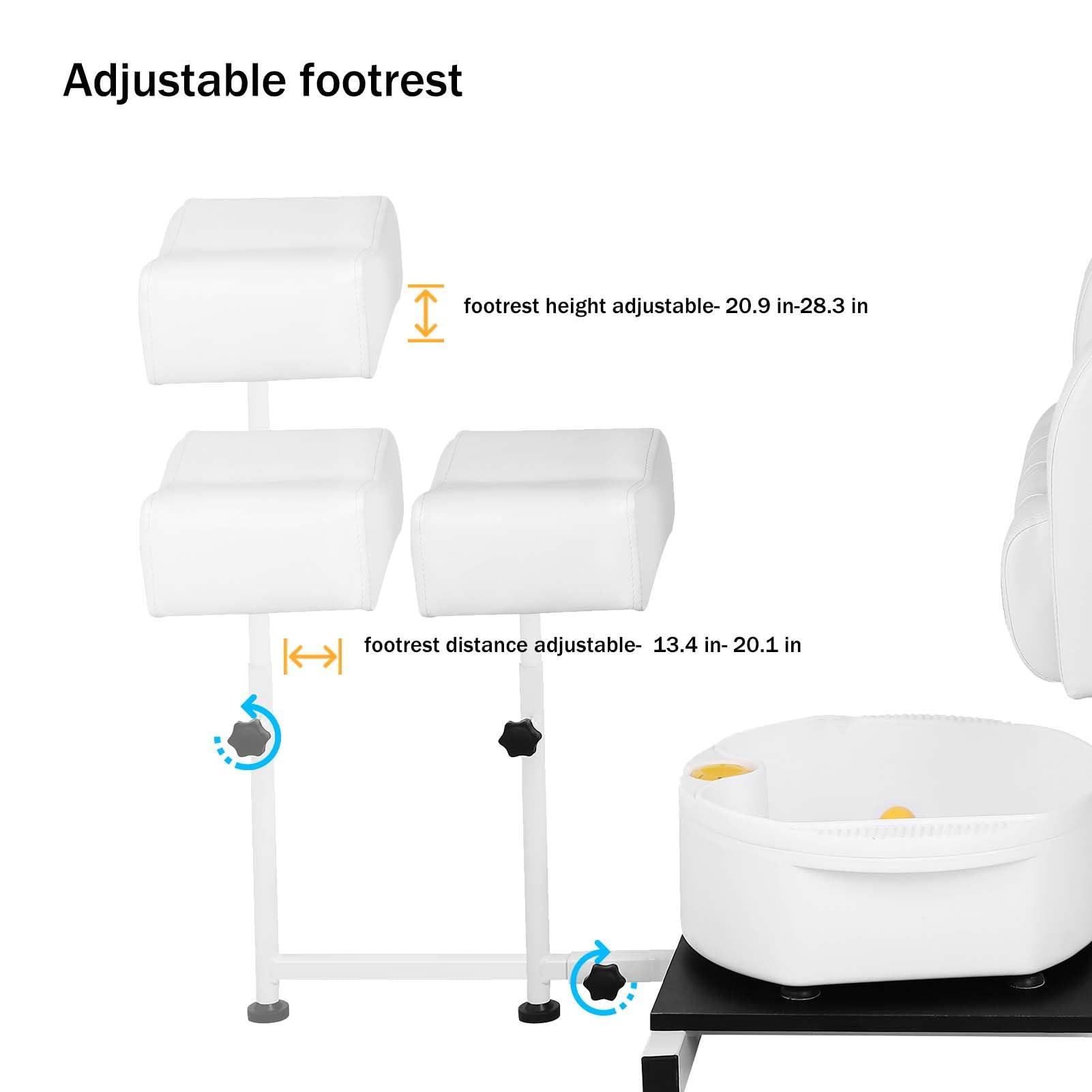 EtherealZYF EtherealZYF Pedicure Chair Station with Stool, 360 Rotation Hydraulic Reclining Pedicure Chair No Plumbing Unit Station with Foot Basin White