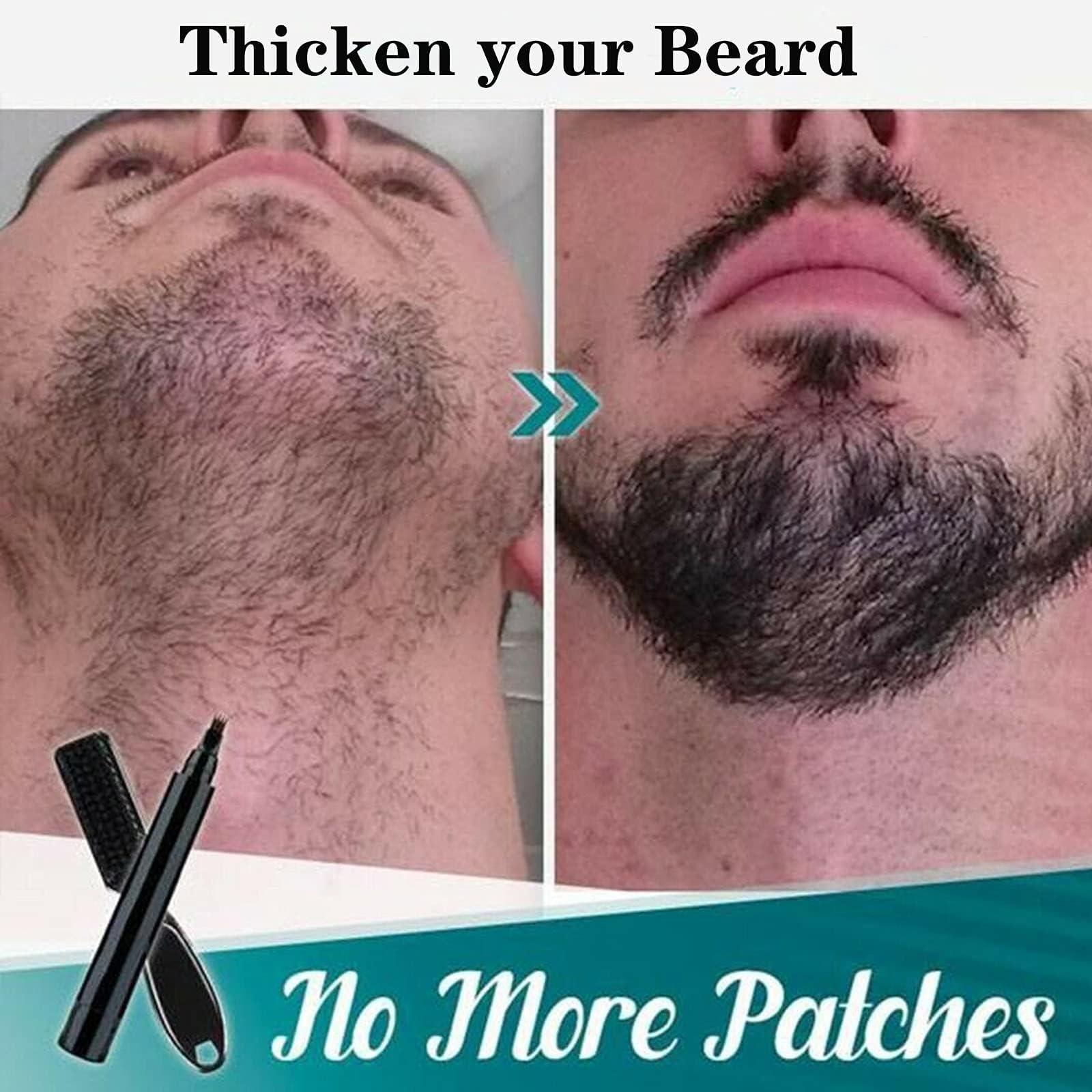 Generic Generic 4 Points Multi-used Pen, 4 Points Multi-used Pen Beard, Suertemall Beard Filler, 4 Tip Brow Waterproof, 4 Tip Brow Pen, Long Lasting, Creates Natural Looking (3 Gray brown)