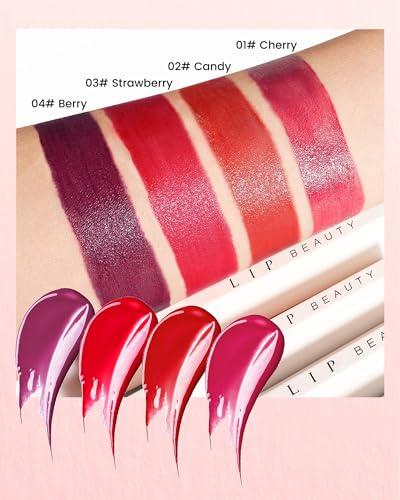 LYSdefeu Moisturizing Lip Tint Stain, Velvet Water Lip Tint Liquid Lipstick Makeup, Vivid High Pigment & Non-Sticky & Non-Transfer Wear Lip Gloss Oil for Lasting All-Day Beauty, Multi-use Lip & Cheek Tint- 01#