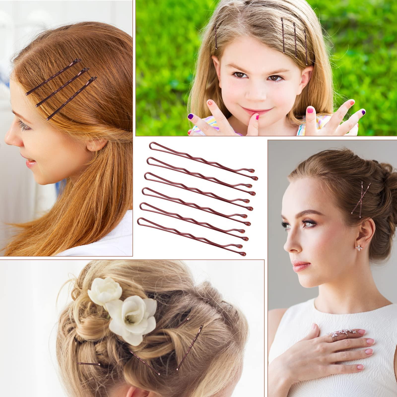MIAHART MIAHART 200 Pcs Hair Pins Brown Bobby Pins for Hair 2 Inches Hairclips for Girls Women Salon Hairdressing Hair Accessories