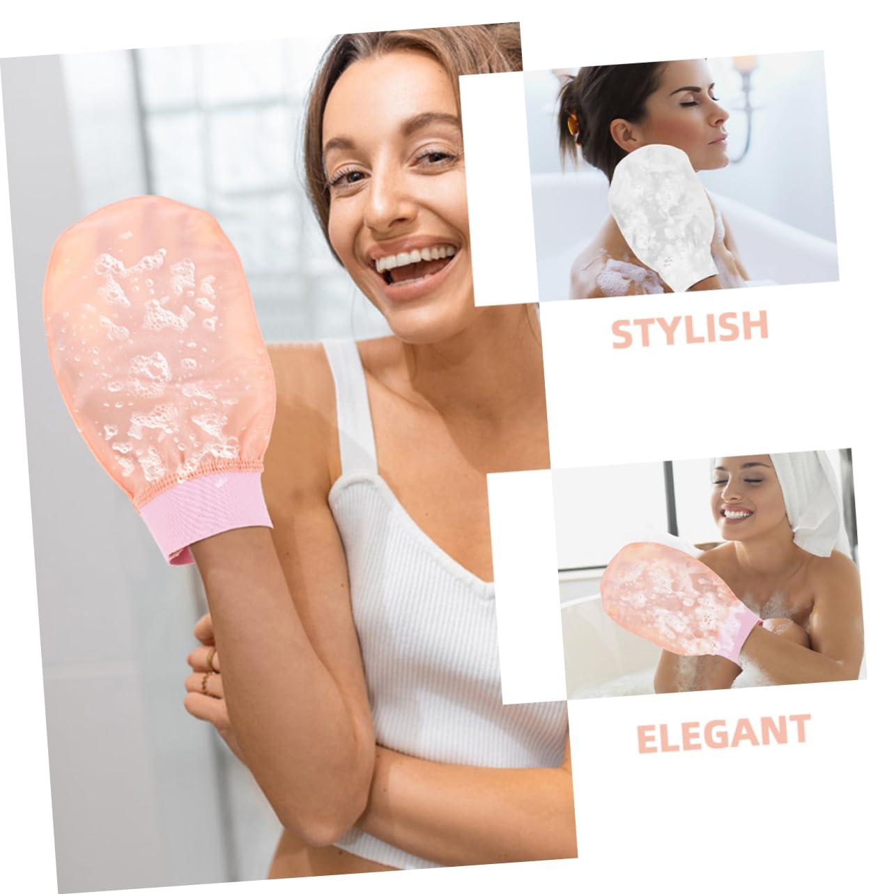 WOONEKY WOONEKY 2pcs Wipe Loofah Gloves Loofah Back Scrubber Asian Italy Towel Shower Mittens Exfoliating Mitt Glove Exfoliating Loofah Pad Body Sponge Scrub Shower Glove Pouf Silk