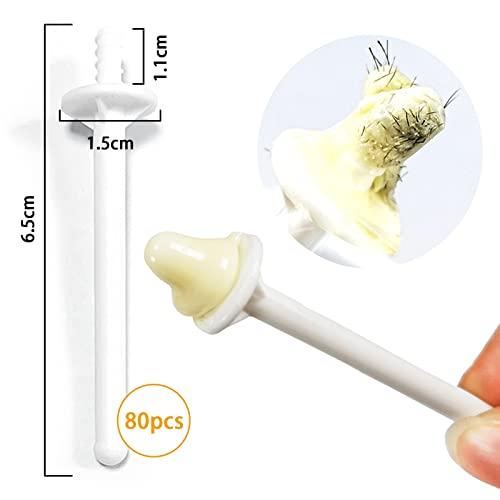 SHONDE 80 PCs Nose Wax Spatulas Plastic Nose Waxing Applicator Sticks Nose Hair Nose Waxing Strips for Nostril Nasal Cleaning Eyebrow Facial Hair Removal for Men and Women Nostril Cleaning (Pack of 80)