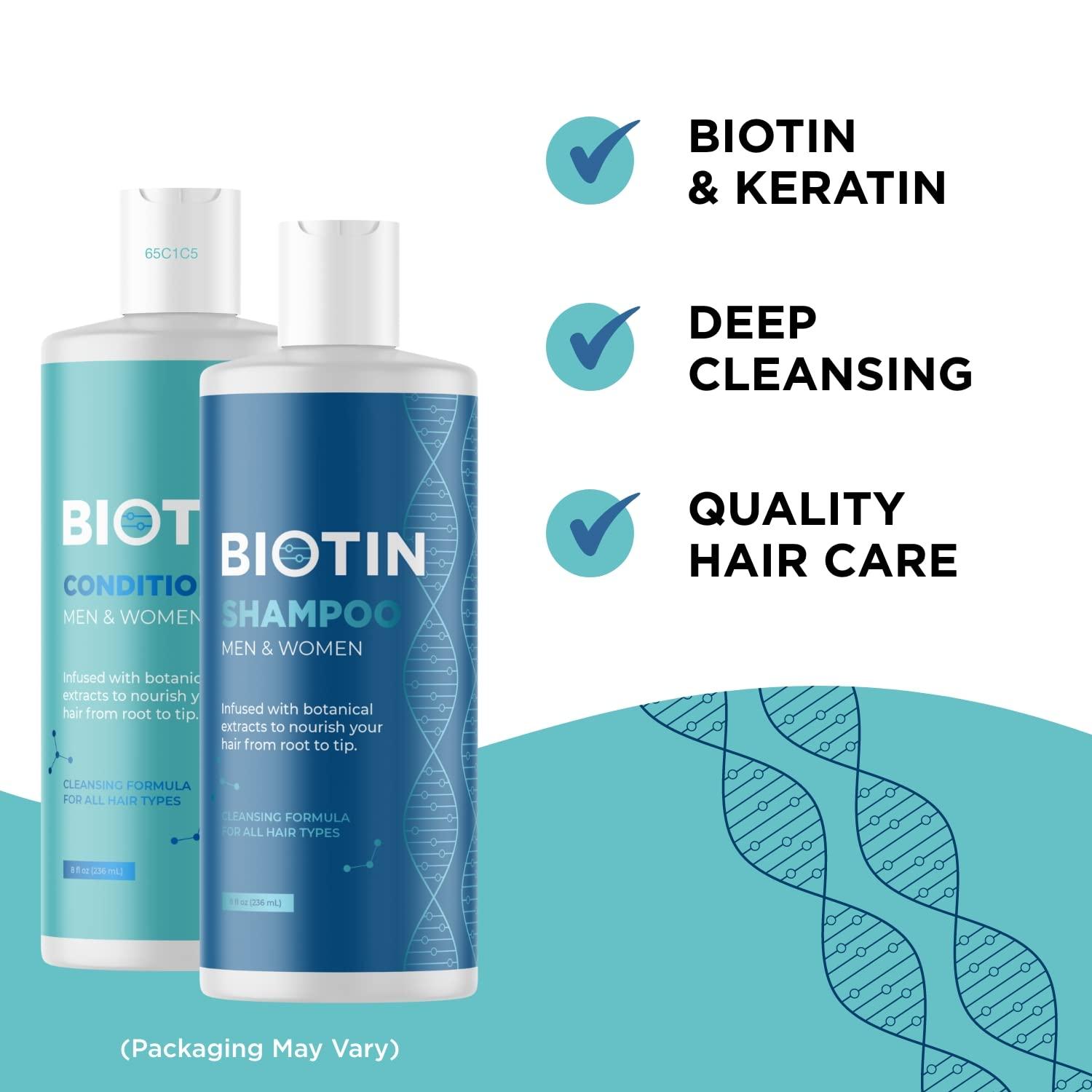 Maple Holistics Hair Growth and Thickening Set for Women and Men - Biotin Infused Shampoo, Conditioner, and Hair Thickening Serum with Castor and Rosemary Oil