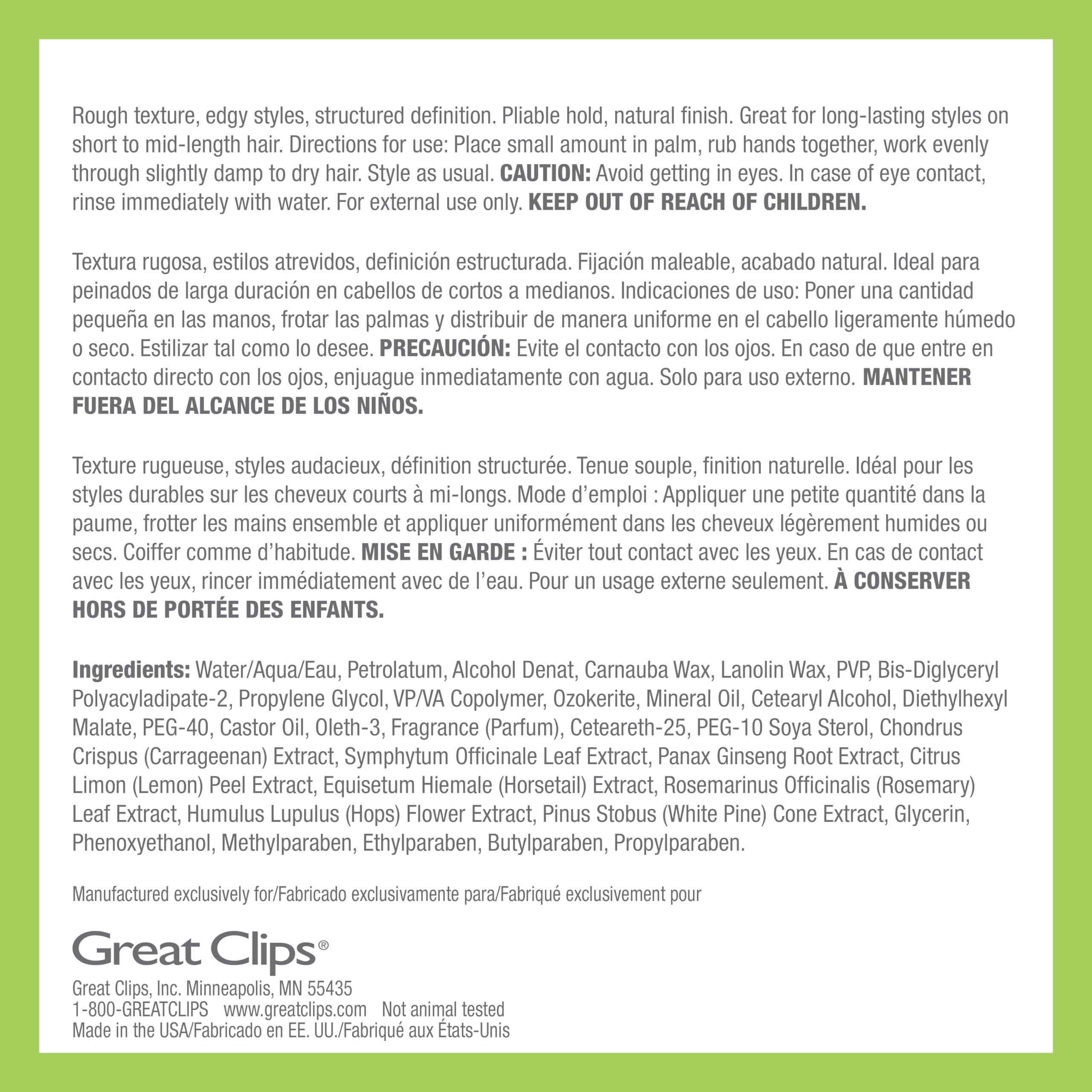 GREAT CLIPS GREAT CLIPS LATITUDE Molding Cream | Hair Gel for Men | Low to Medium Hold + Low Shine | 2oz