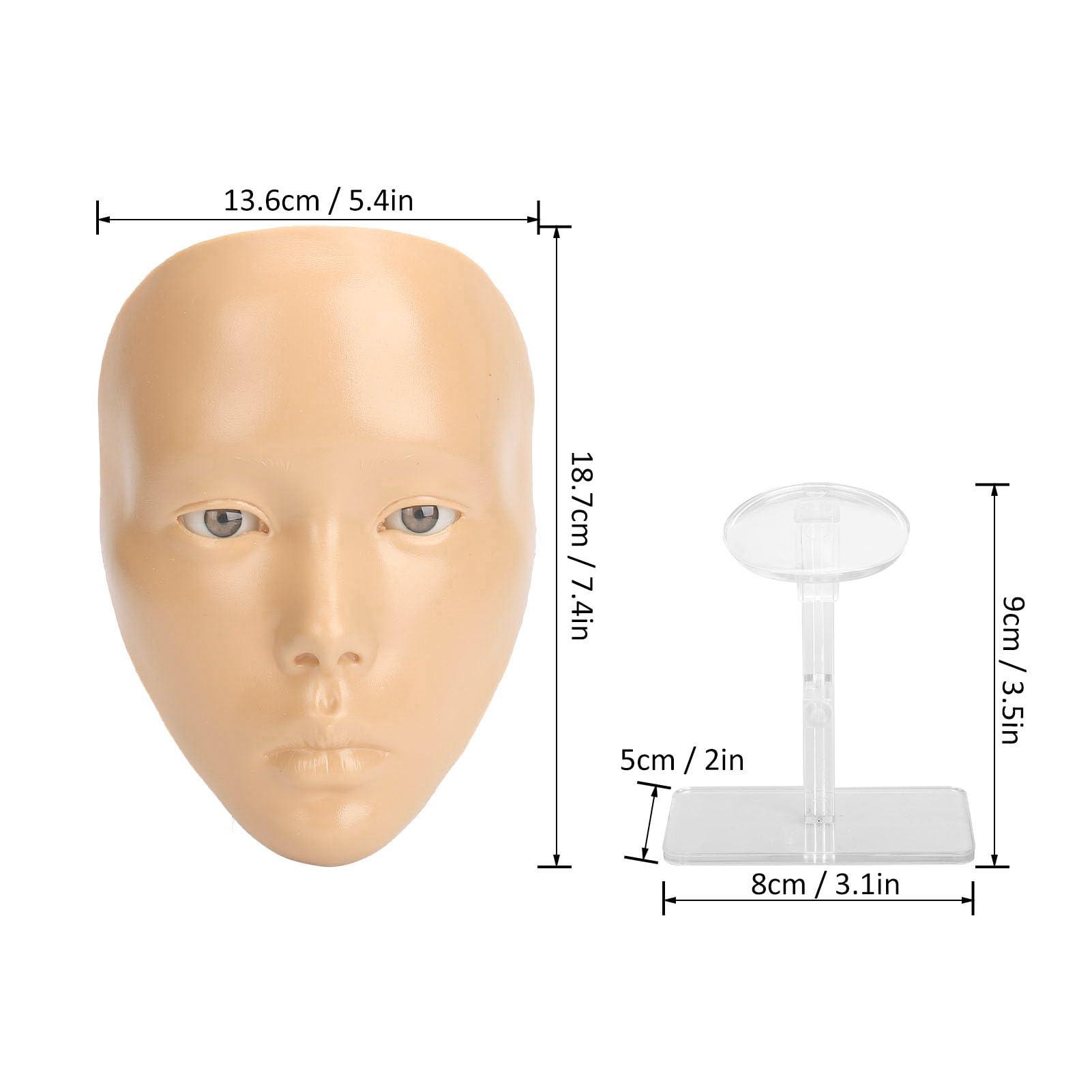 JTLB JTLB Makeup Practice Face with Plastic Stand 5D Silicone Full Face Makeup Practice BoardReusable Mannequin Tool for Beginner (White Skin)
