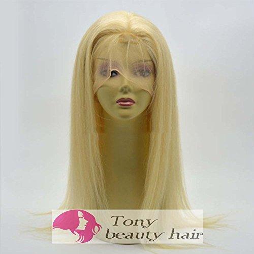 Tony beauty hair Tony Beauty Hair Top Grade Full Lace Wig Blonde 22" Unprocessed Russian Hair Wig Straight All Hand Made Lighter Color #613 130% Hair Density