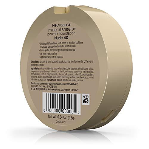 Neutrogena Neutrogena Mineral Sheers Powder Foundation, Nude 40, 0.34 Ounce
