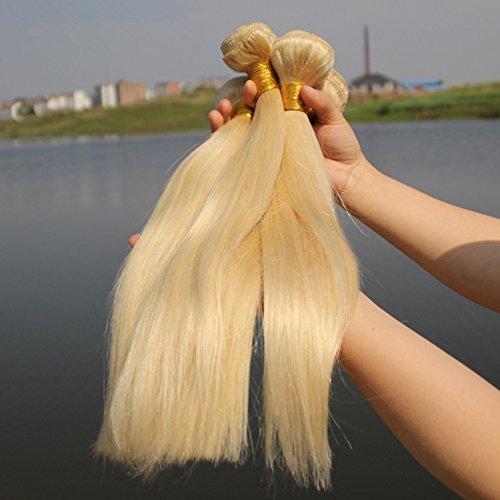Ruma Hair Ruma Hair 8A Blonde Brazilian Hair Extensions 3/4 Bundles Lot 100% Unprocessed #613 Platinum Blonde Virgin Human Hair Silky Straight Weaves 10-30'' Mixed Lengths In Stock (16 16 16 16)
