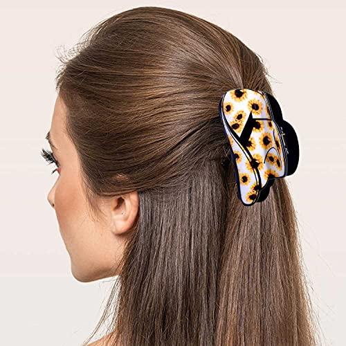 PHALIN 4/6PCS Western Hair Claw Clip for Women, Cowgirl Hat Boot Large Hair Clips, Nonslip Leopard Sunflower Hair Jaw Clamps for Thick Thin Hair (4PCS C)