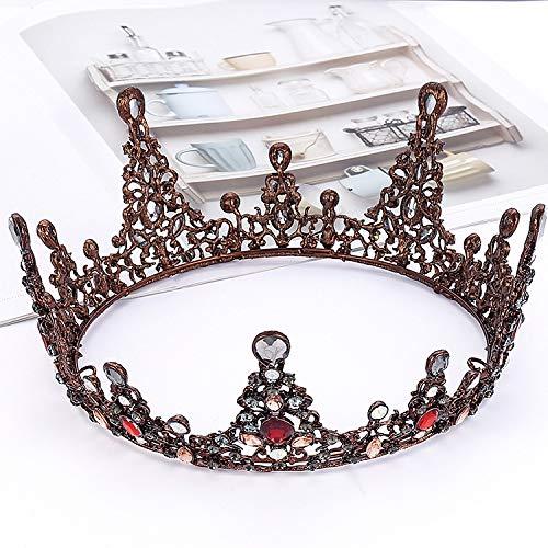 CHENGYUAN-SHOP CHENGYUAN Bridal Princess Queen Crown Tiara, Handmade Rhinestone Pearl Tiara, Bridal Crown Wedding Tiaras Hair Accessory Prom, for Wedding, Party, Fashion Show,C