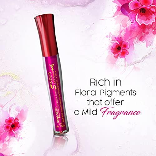 KEYA SETH AROMATHERAPY, DEVICE OF DROP Keya Seth Aromatherapy Aromatic 100% Natural Liquid Sindoor Magenta with Sponge-Tip- Applicator- Long Lasting Chemical Free & Waterproof with Floral Pigment-5ml (Pack Of 1)