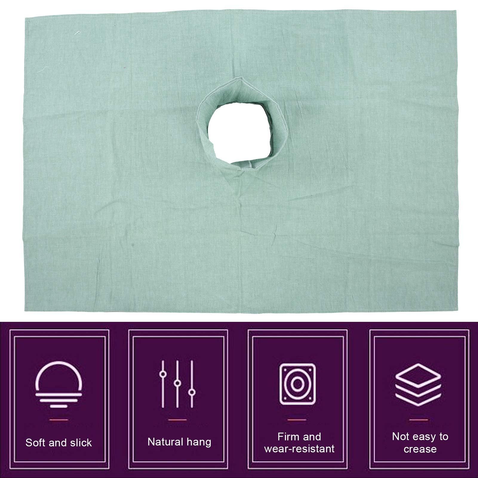 TITA-DONG 27.6 x 39.4in Beauty Salon Massage Bed Sheet, Skin Friendly Cotton Massage Table Cover with Face Hole, Easy Cleaning Reusable Massage Bed Cover For Sheets, Suitable for Massage Spa Tattoo(Dark Green)