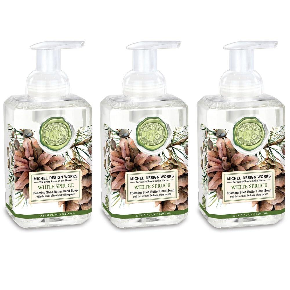 Michel Design Works Michel Design Works Foaming Hand Soap, 17.8-Fluid Ounce, White Spruce 3-PACK