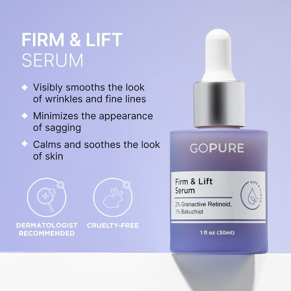 goPure goPure - Skincare Essentials Set - Anti Wrinkle Cream, Vitamin C, Dramatically Dewy and Firm & Lift Serums