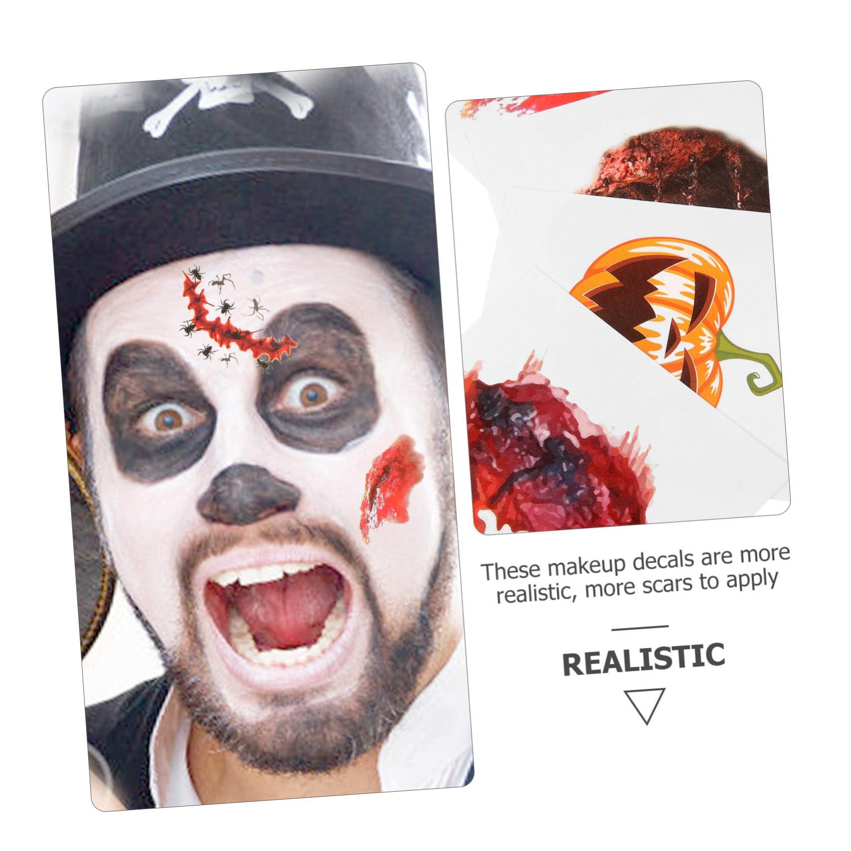 FRCOLOR FRCOLOR 40pcs Sticker Scars Decals Face Fake Halloween Scars Costume Makeup Decals Scar Makeup The Face Craft Paper Clothing