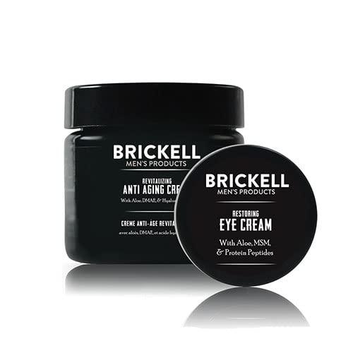 Brickell Men's Products Brickell Men\'s Ultimate Anti-Aging Routine, Anti-Wrinkle, Night Face Cream and Eye Cream to Reduce Puffiness, Wrinkles, Dark Circles, Under Eye Bags, Natural and Organic, Scented